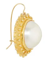 18K Yellow Gold & Mabé Pearl Drop Earrings