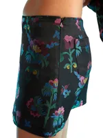 Floral Jacquard Miniskirt