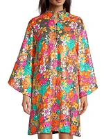 Sequined Floral Mini Caftan