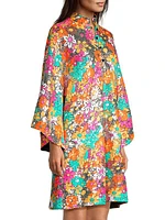 Sequined Floral Mini Caftan