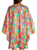 Sequined Floral Mini Caftan