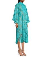 Shell Lace Caftan-Style Dress