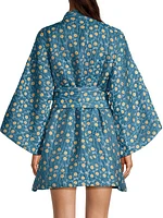 Daisy-Print Wrap Minidress