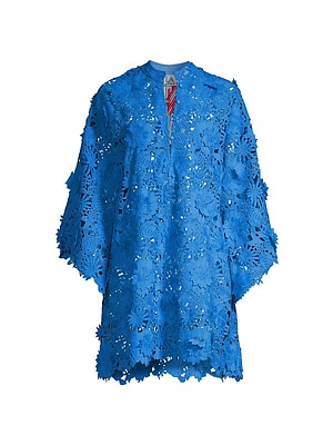 Floral Lace Mini Caftan