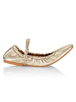 Kaddy Metallic Leather Ballet Flats