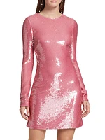 Claire Sequin Long-Sleeve Minidress