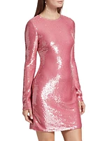 Claire Sequin Long-Sleeve Minidress