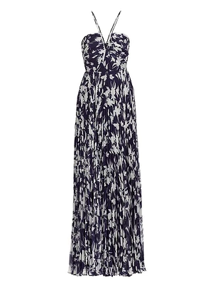 Eloise Pleated Chiffon Maxi Dress