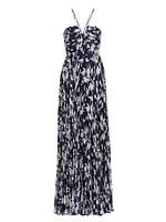 Eloise Pleated Chiffon Maxi Dress