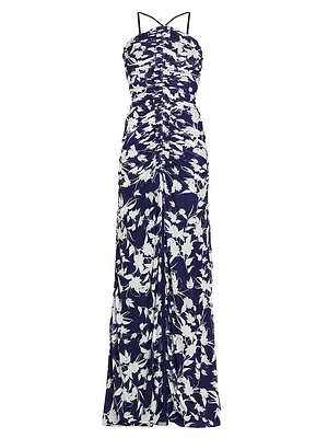 Giuliana Floral Ruched Maxi Dress