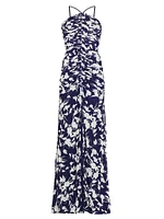 Giuliana Floral Ruched Maxi Dress