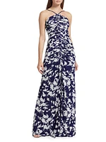 Giuliana Floral Ruched Maxi Dress