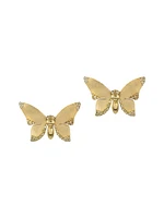 Garden Of Eden 14K Yellow Gold & 0.2 TCW Natural Diamond Butterfly Stud Earrings