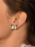 Garden Of Eden 14K Yellow Gold & 0.2 TCW Natural Diamond Butterfly Stud Earrings