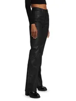 Alexxis High-Rise Letherette Boot-Cut Jeans