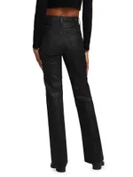 Alexxis High-Rise Letherette Boot-Cut Jeans