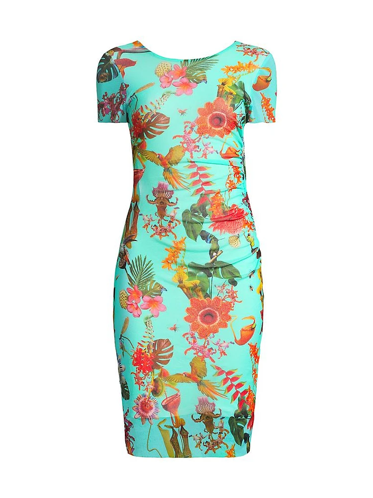 Abito Floral Short-Sleeve Dress