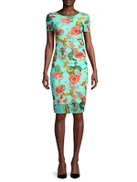 Abito Floral Short-Sleeve Dress