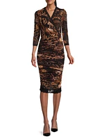 Abito Butterfly-Print Mesh Knee-Length Dress