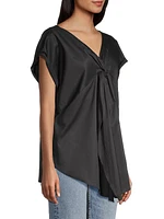 Monnier Draped Cotton Blouse