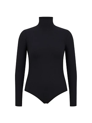 Rib-Knit Turtleneck Bodysuit