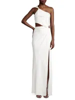 Kristin Twist One-Shoulder Maxi Dress