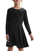 Little Girl's & Girl's Gweneth Glitter-Embellished Velvet Dress