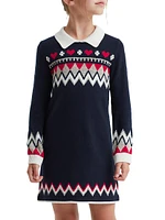 Little Girl's & Billie Collared Wool Sweater Dress