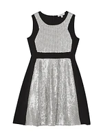 Little Girl's & Libra Sequined Sleeveless Dress