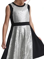 Little Girl's & Libra Sequined Sleeveless Dress