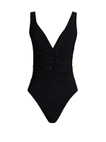 Lucy Lace-Up One-Piece Swimsuit