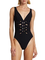 Lucy Lace-Up One-Piece Swimsuit