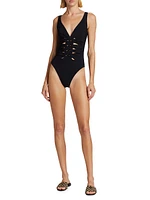 Lucy Lace-Up One-Piece Swimsuit