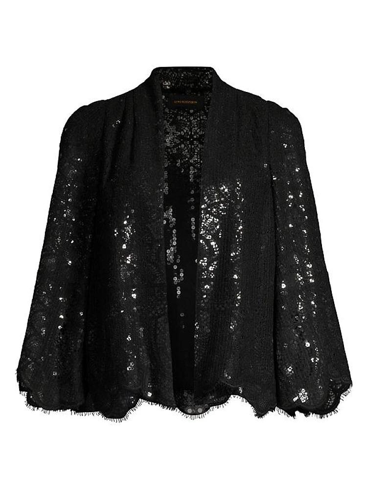 Delilah Sequined Chatilly Lace Jacket