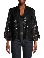 Delilah Sequined Chatilly Lace Jacket