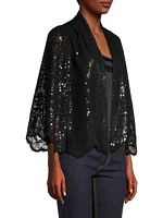 Delilah Sequined Chatilly Lace Jacket