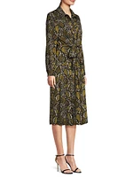 Marina Snakeskin-Printed Shirtdress