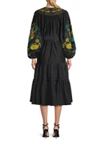 Val Embroidered Voile Midi Dress