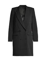 Ivy Double-Breasted Twill Blazer Dress