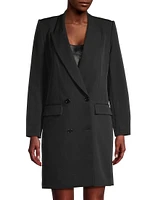 Ivy Double-Breasted Twill Blazer Dress