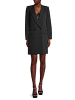 Ivy Double-Breasted Twill Blazer Dress