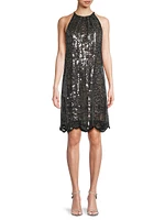 Maya Sequined Lace Sheath Dress