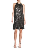 Maya Sequined Lace Sheath Dress