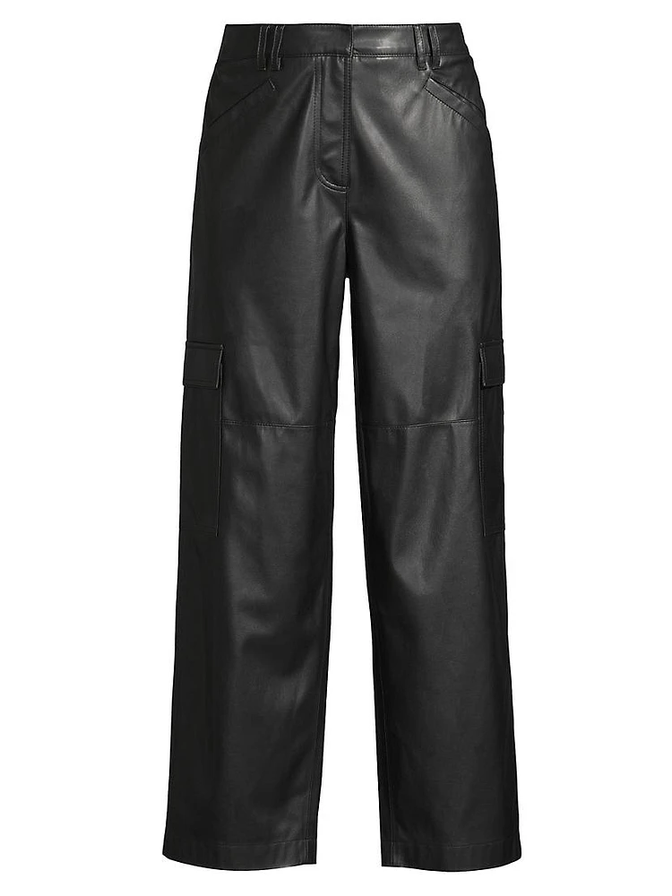 Denise Faux Leather Cargo Pants