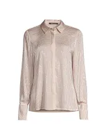 Callie Studded Silk-Blend Blouse