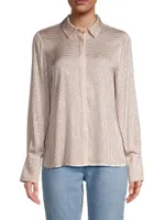 Callie Studded Silk-Blend Blouse