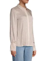 Callie Studded Silk-Blend Blouse