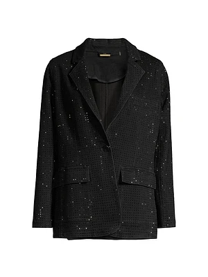 Keira Embellished Denim Blazer