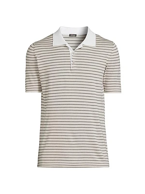 Striped Cotton Polo Shirt