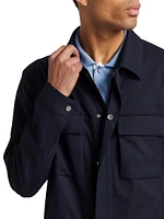 Wool-Blend Zip-Front Jacket